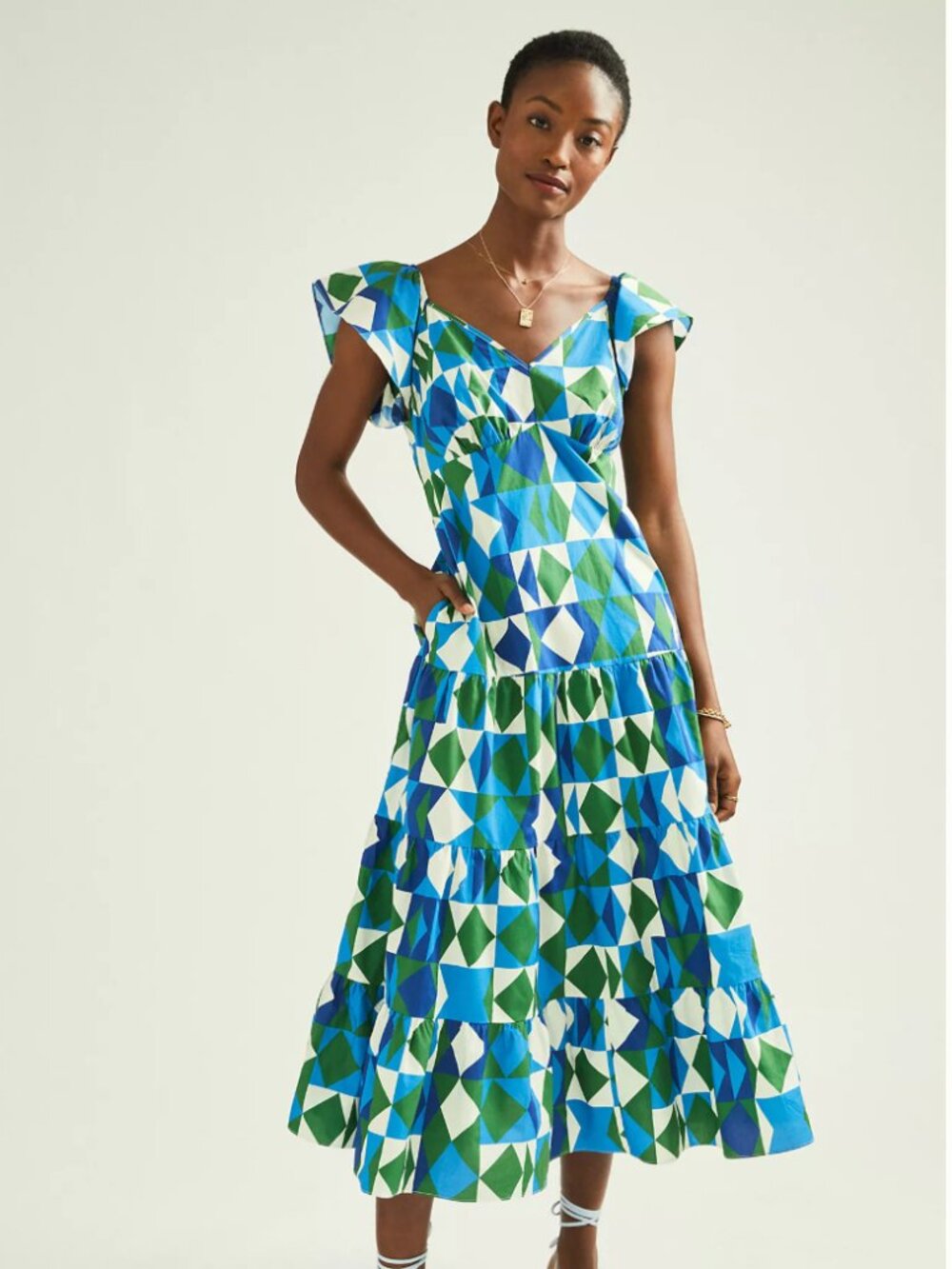 Farm Rio Anthropology Carmelita Maxi Dress with Pockets EUC